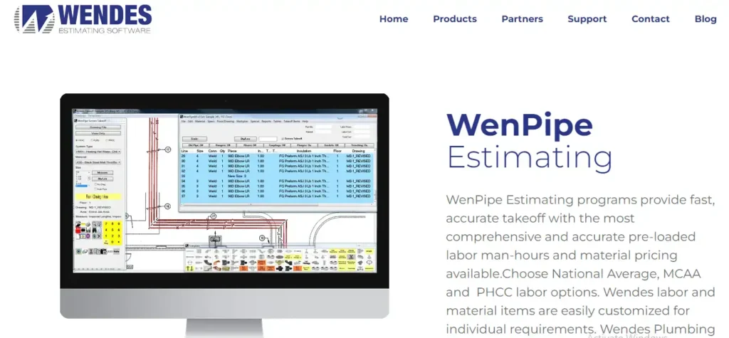 Wendes WenPipe Estimating Software - Fast, accurate plumbing estimating software with pre-loaded labor and material costs.